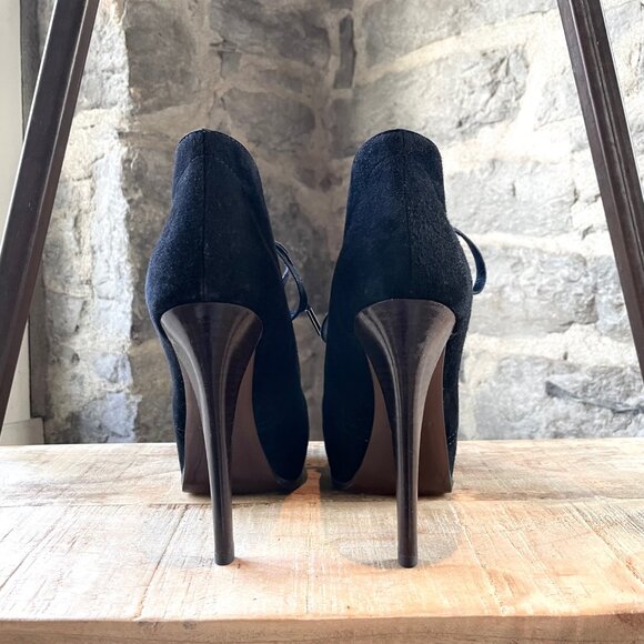 Lanvin Black Suede Platform Booties - Picture 4 of 8